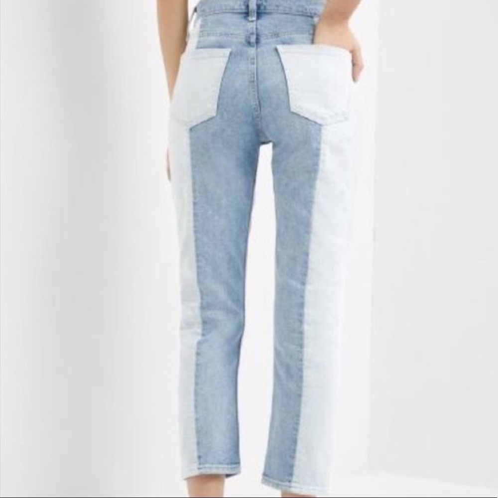 GAP • Two Tone Super High Rise Cuff Splice Jeans - Picture 3 of 16